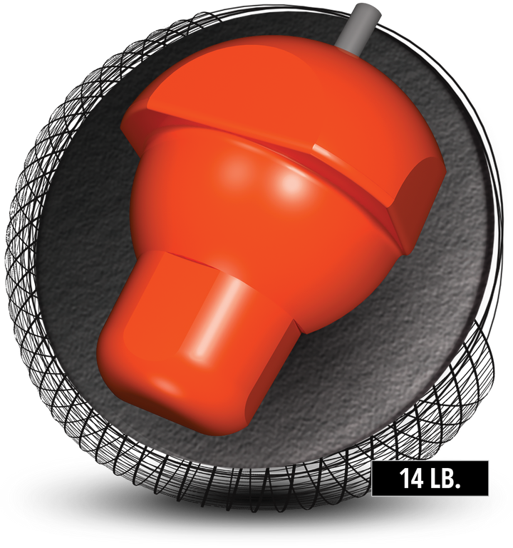 Black Pearl Urethane core for fourteen pound bowling balls.