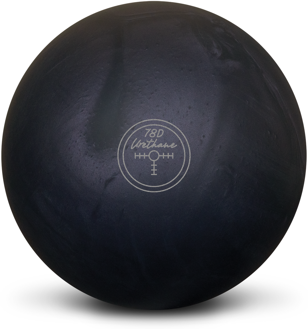 Black Pearl Urethane bowling ball showing the center of gravity marker