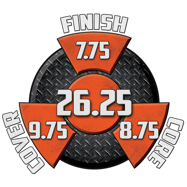 Black Widow 2.0 Hybrid performance graphic with a 7.75 Finish, a 8.75 Core, a 9.75 Cover, and in the center, a Cumulative total of 26.25.
