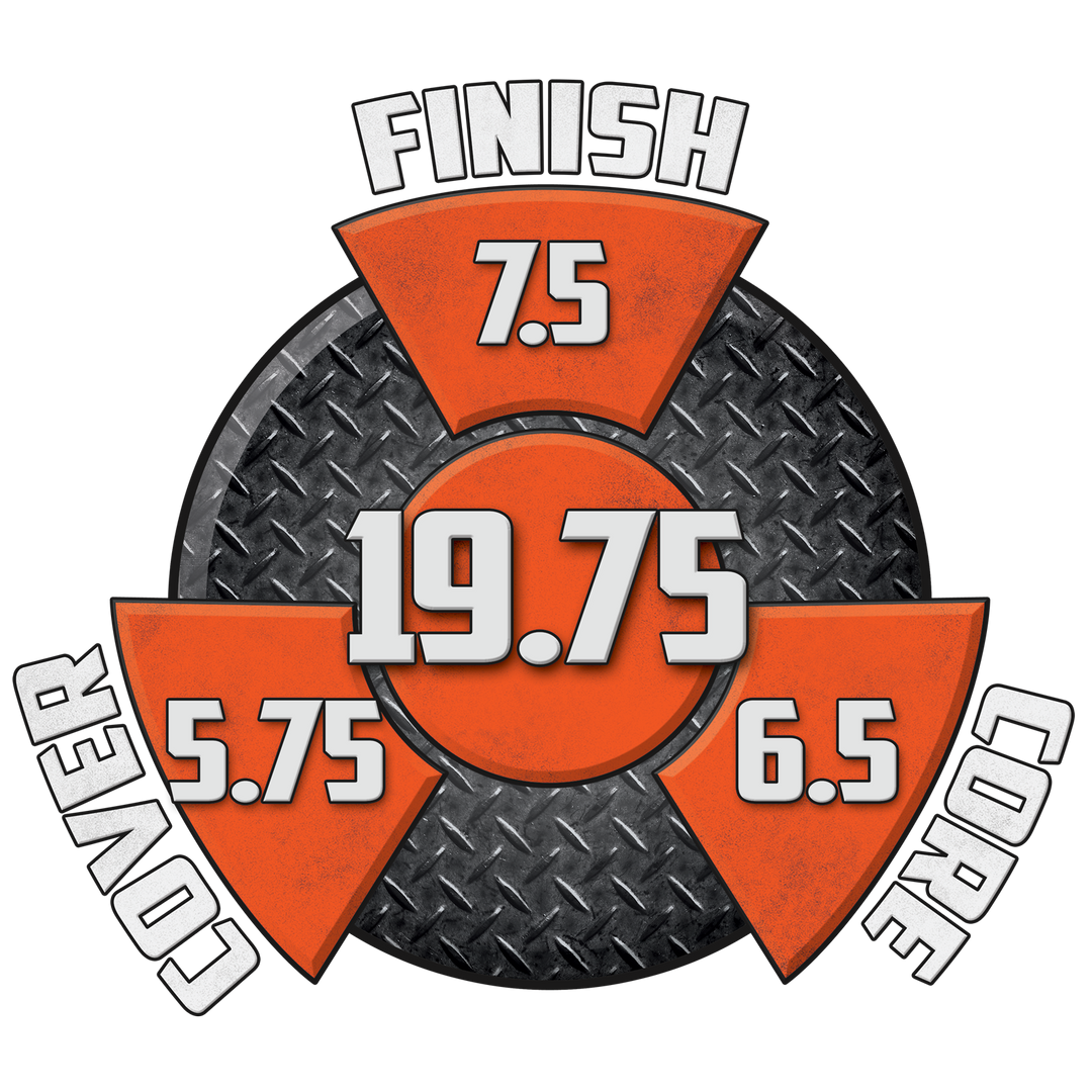 The Bubblegum Vibe performance graphic with a 7.5 Finish, a 6.5 Core, a 5.75 Cover, and in the center, a Cumulative total of 19.75.