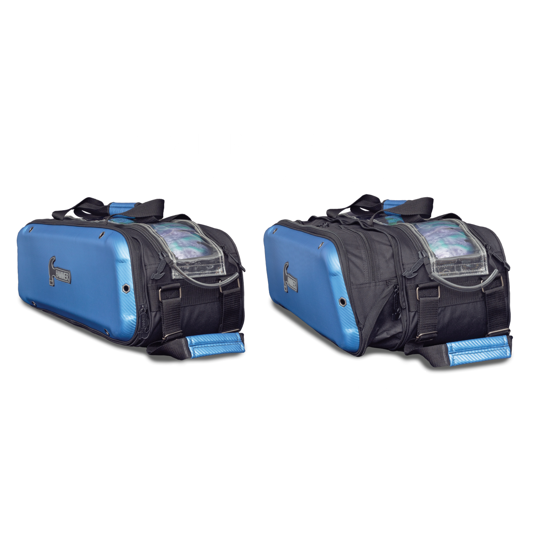 Carbon Shield Triple Tote Blue expandable side pocket explanation