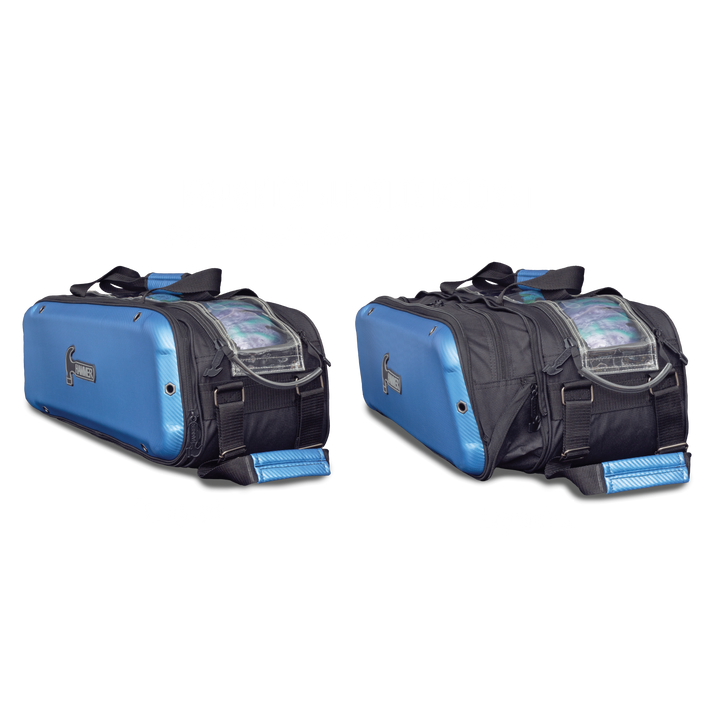 Carbon Shield Triple Tote Blue expandable side pocket explanation