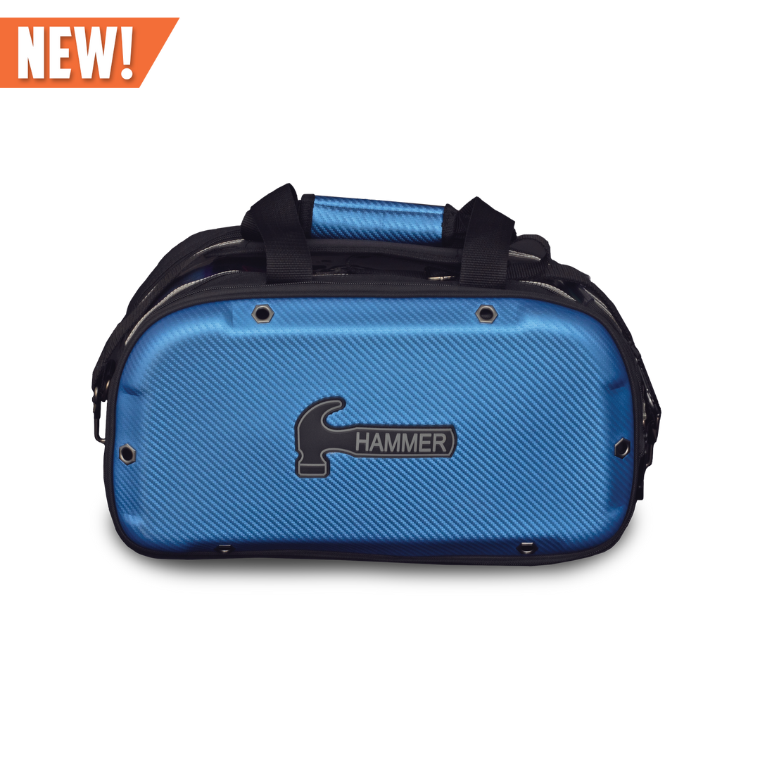 Carbon Shield Double Tote Blue side view