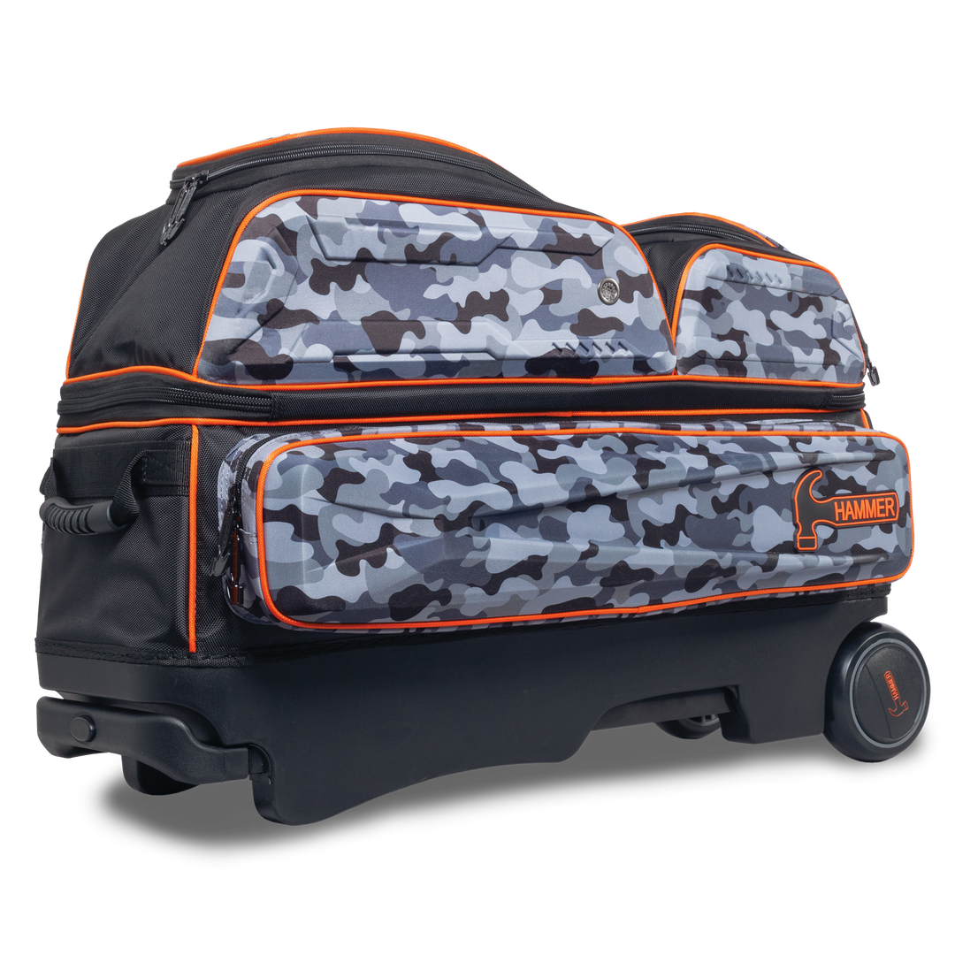 Hammer Gantlet Triple Roller Camo laying down side three-quarter view with the top facing left.