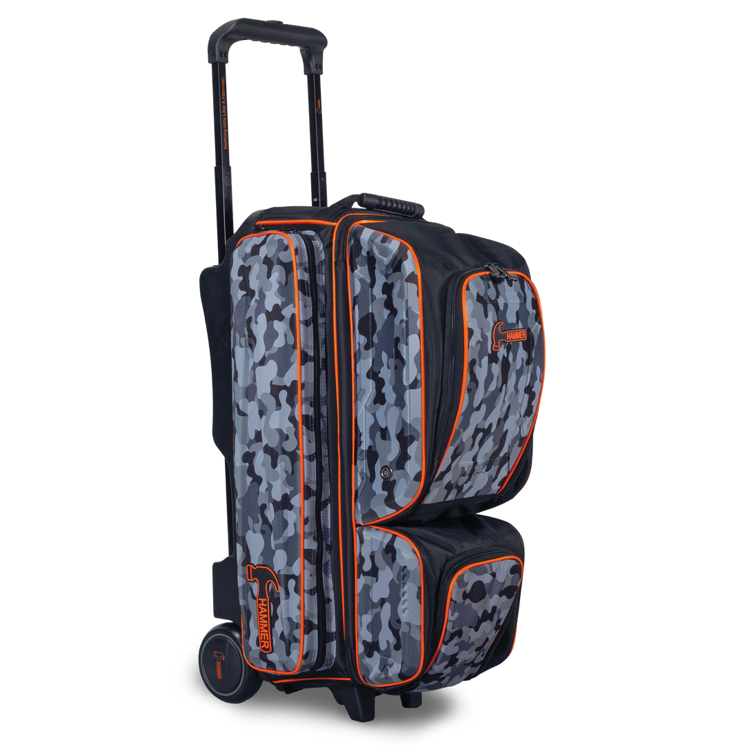 Hammer Gantlet Triple Roller Camo three-quarter view facing right with handle extended.
