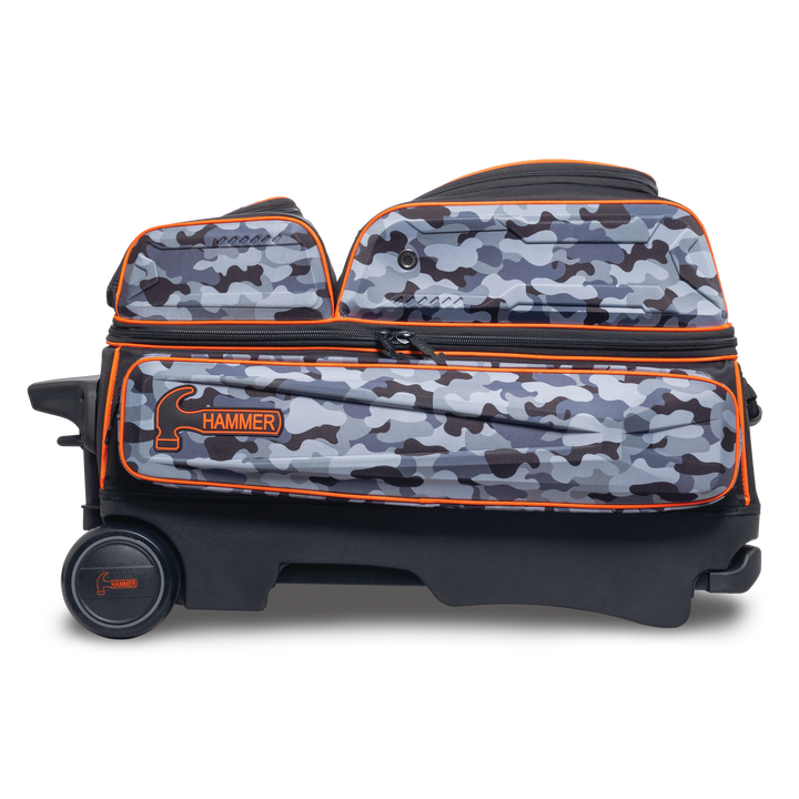 Hammer Gantlet Triple Roller Camo laying down left side view looking straight on.