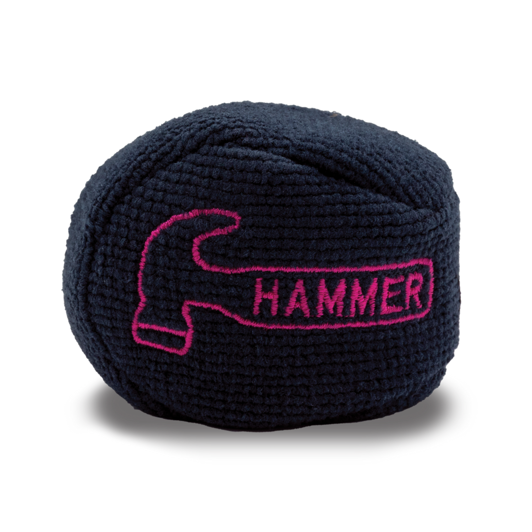 A back grip ball with the Hammer logo embroidered on the side in pink.