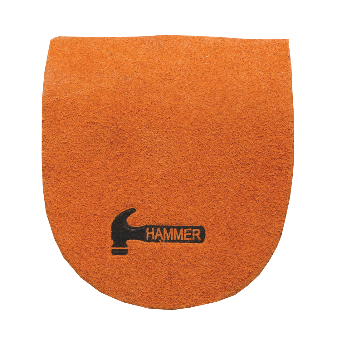 Smooth Leather Heel in orange with a small, black Hammer logo.