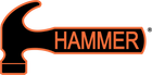 Hammer Logo in black and orange without tag line.