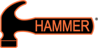 Hammer Bowling Logo in black and orange without tag line.