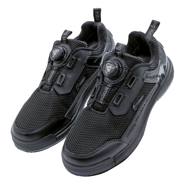 Night Power Diesel pair elevated three quarter view facing left with the toes pointing downward.