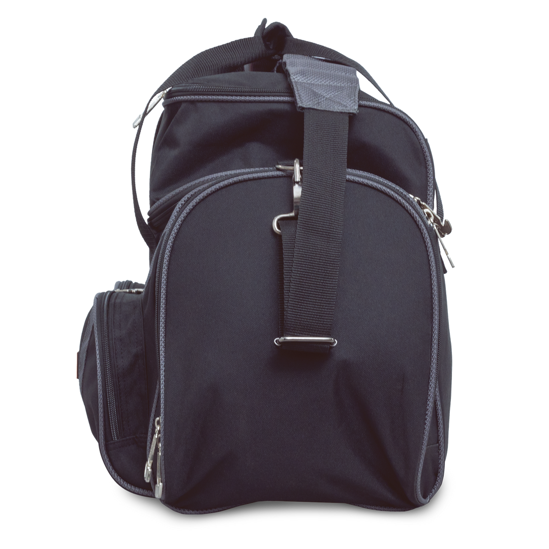 Premium Deluxe Double Tote black / grey right side straight on view.