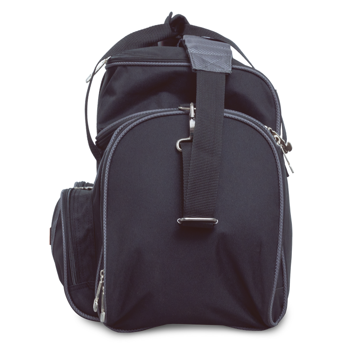 Premium Deluxe Double Tote black / grey right side straight on view.