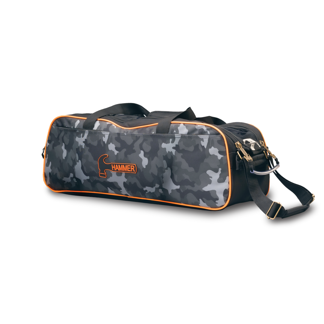 Hammer Premium Triple Tote Camo three quarter view facing left.