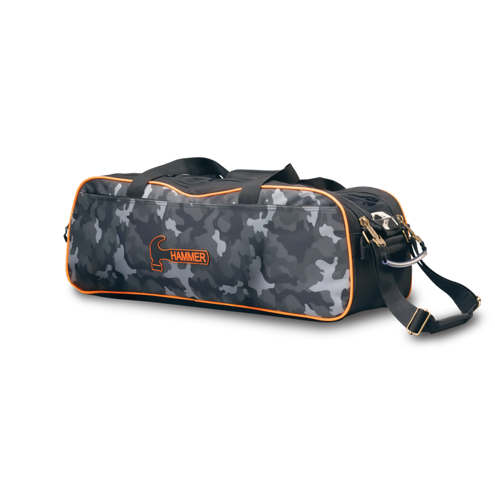 Hammer Premium Triple Tote Camo three quarter view facing left.