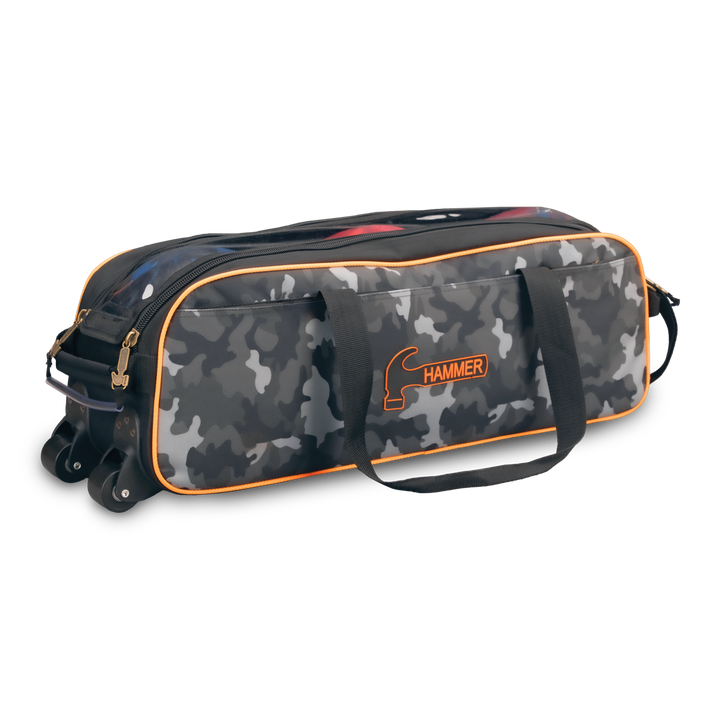 Hammer Premium Triple Tote Camo three quarter view facing right.