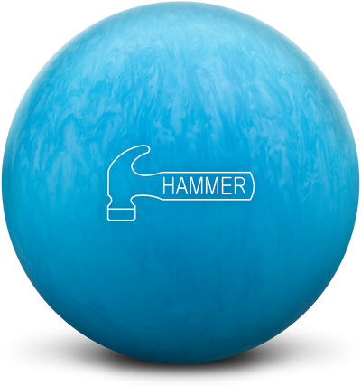 NU Blue Hammer bowling ball brand logo side