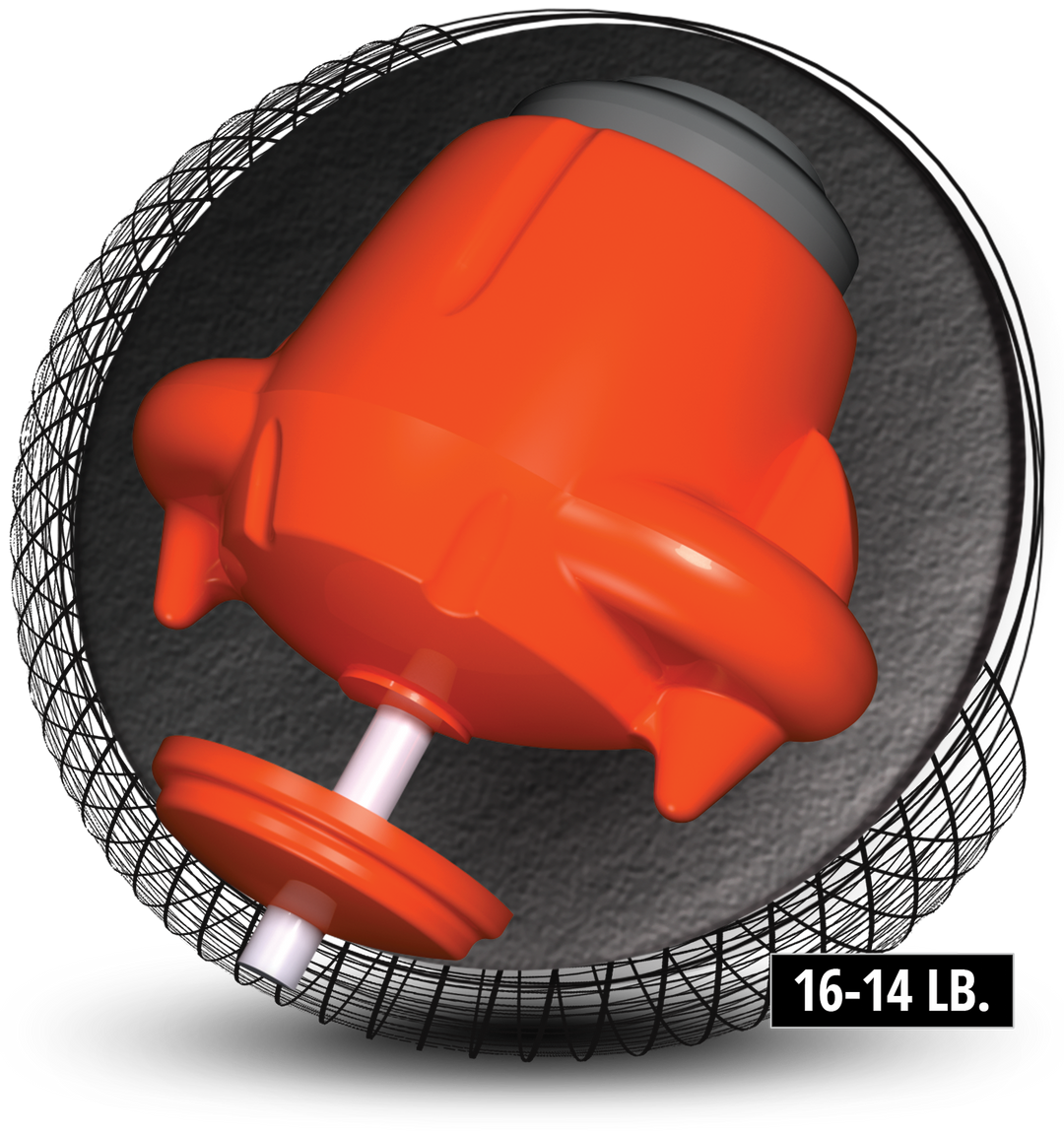 The Pure Envy core for sixteen to fourteen pound bowling balls.