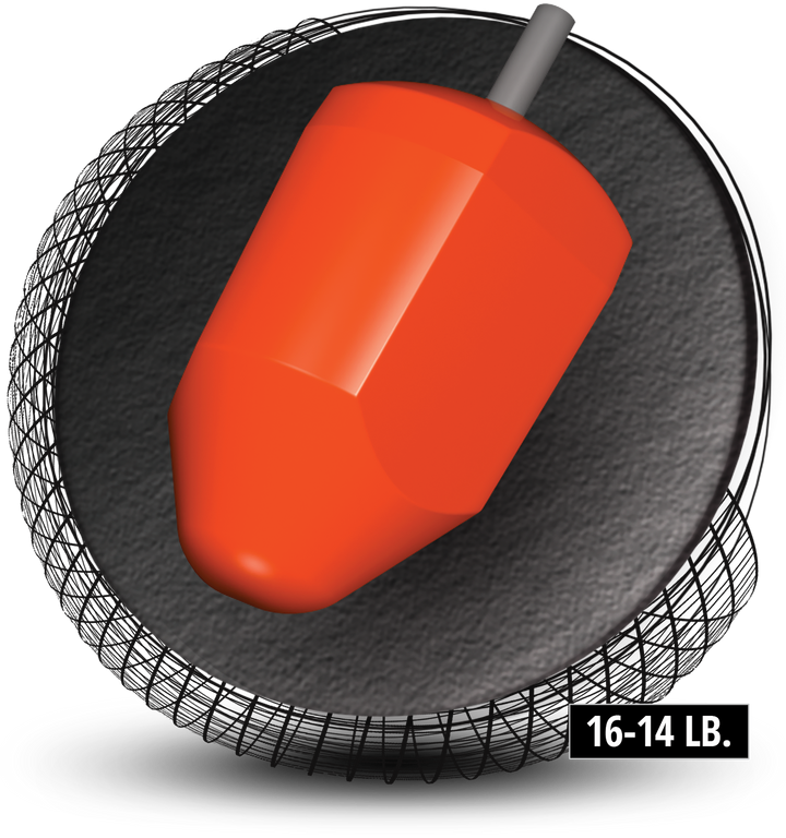 Raw Hammer core for sixteen to fourteen pound bowling balls.