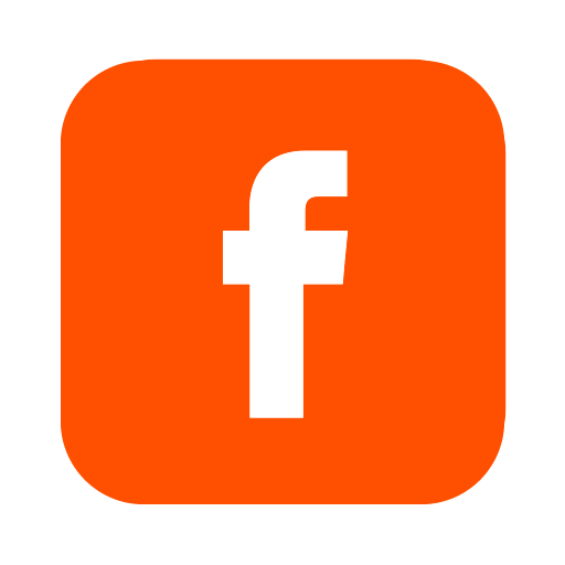 Facebook icon in Hammer orange.