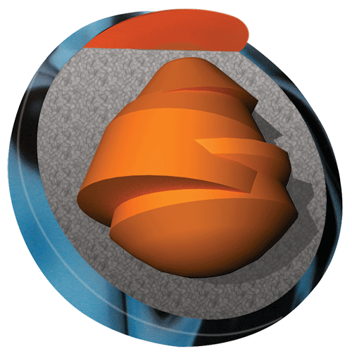 The Spike Black / Blue core for sixteen to fourteen pound bowling balls.