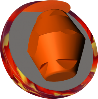 The Deadly Aim core for sixteen to fourteen pound bowling balls.