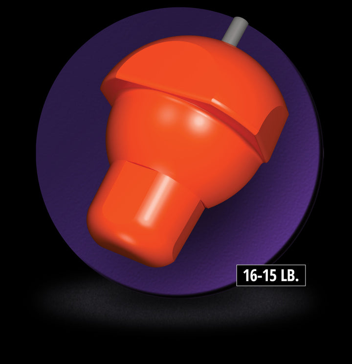 Purple Pearl Urethane core for sixteen to fifteen pound bowling balls.