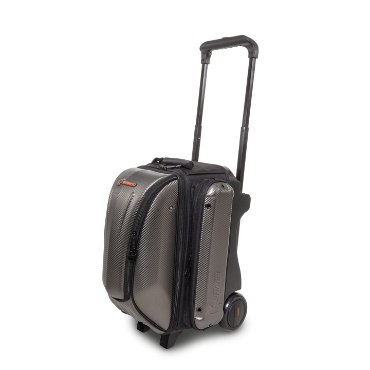 Carbon Shield Double Roller three quarter view facing left with handle extended.