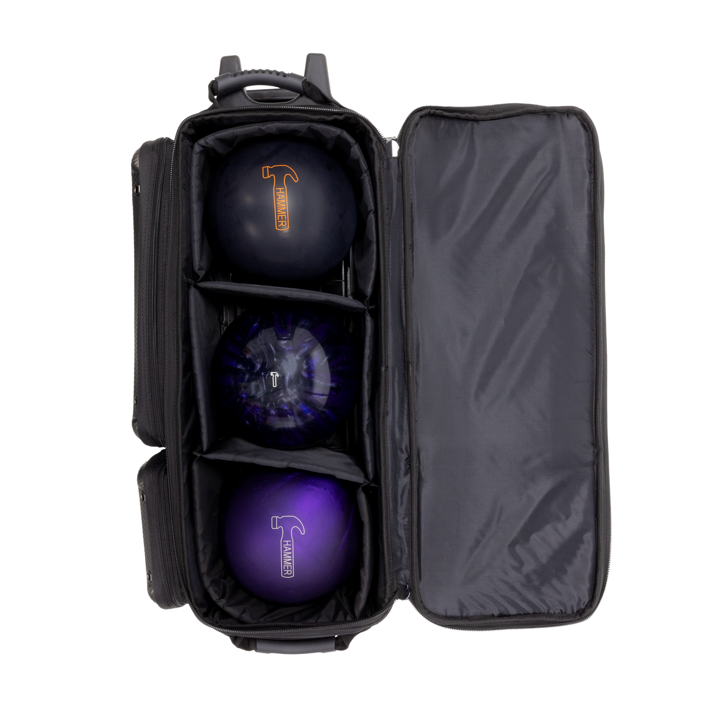 Hammer Carbon Shield Triple Roller inside ball compartment