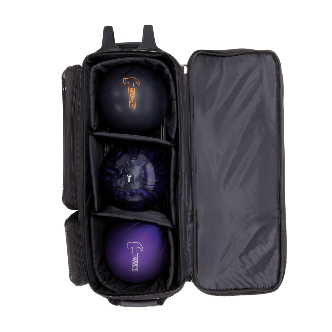 Hammer Carbon Shield Triple Roller inside ball compartment.