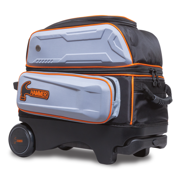 Hammer Gantlet Double Roller Grey laying down side three-quarter view with the top facing right.