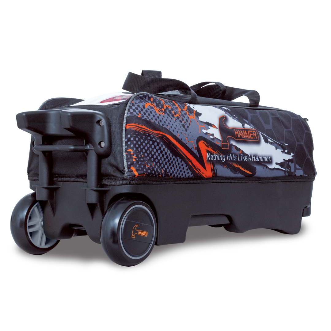 Hybrid Triple Roller laying down three quarter side view with the base and wheels facing left.