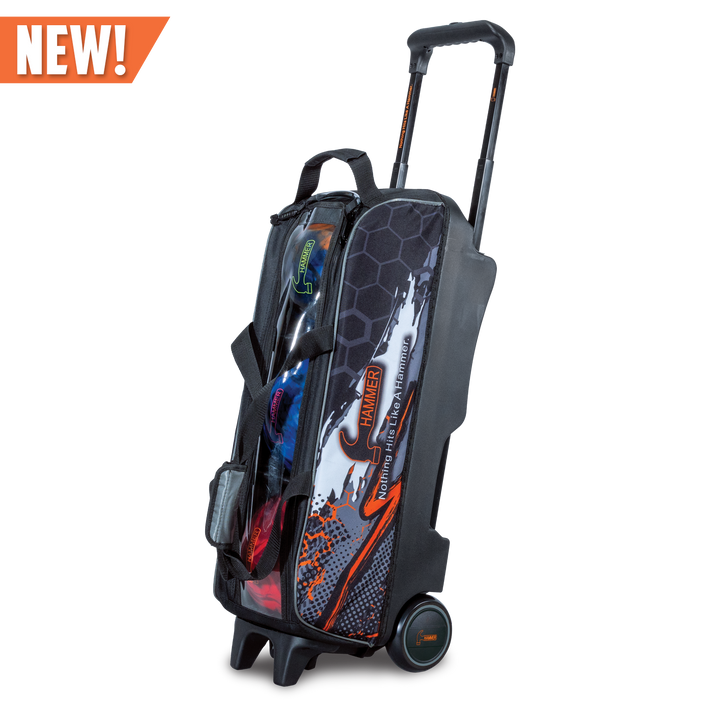 Hybrid Triple Roller three quarter upright view facing left with handle extended and the word, "NEW!" shown.