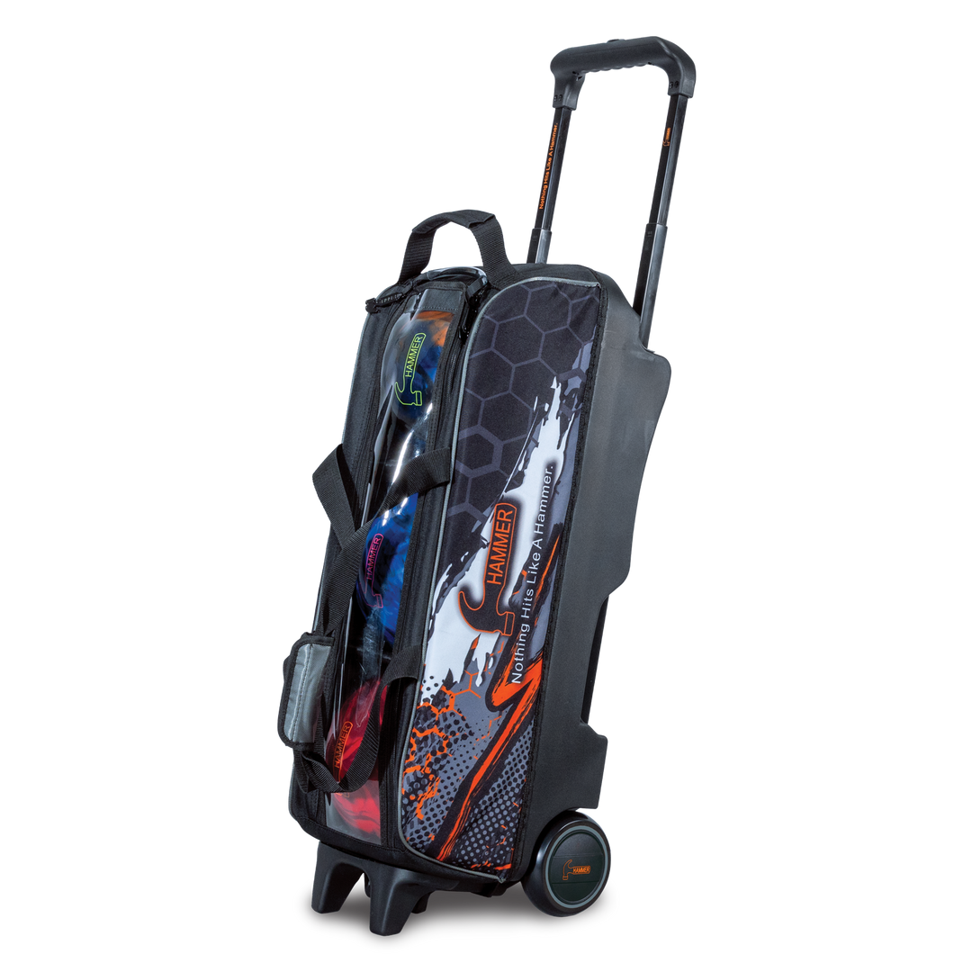 Hybrid Triple Roller three quarter upright view facing left with handle extended.