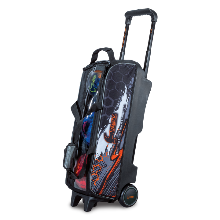 Hybrid Triple Roller three quarter upright view facing left with handle extended.