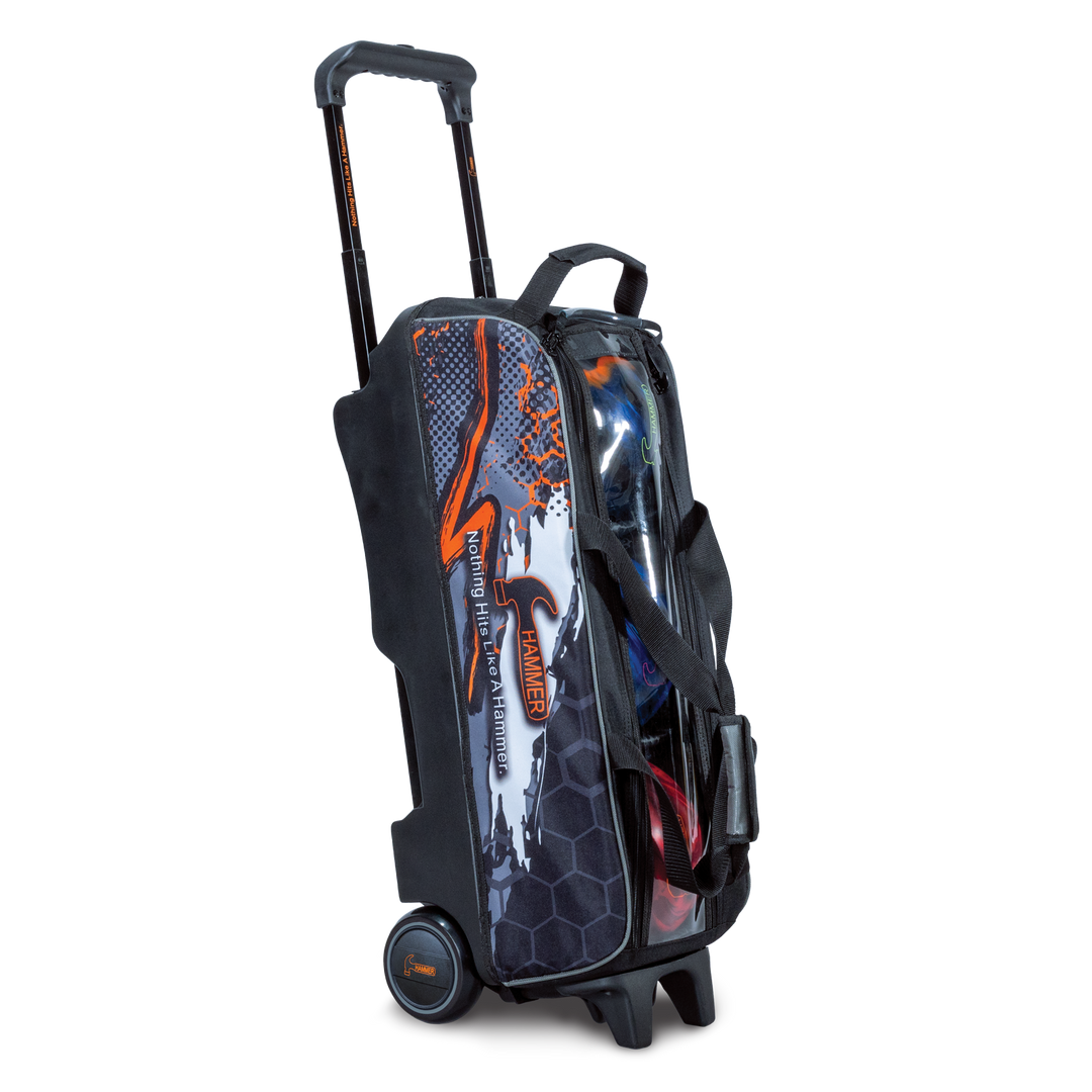 Hybrid Triple Roller three quarter upright view facing right with handle extended.