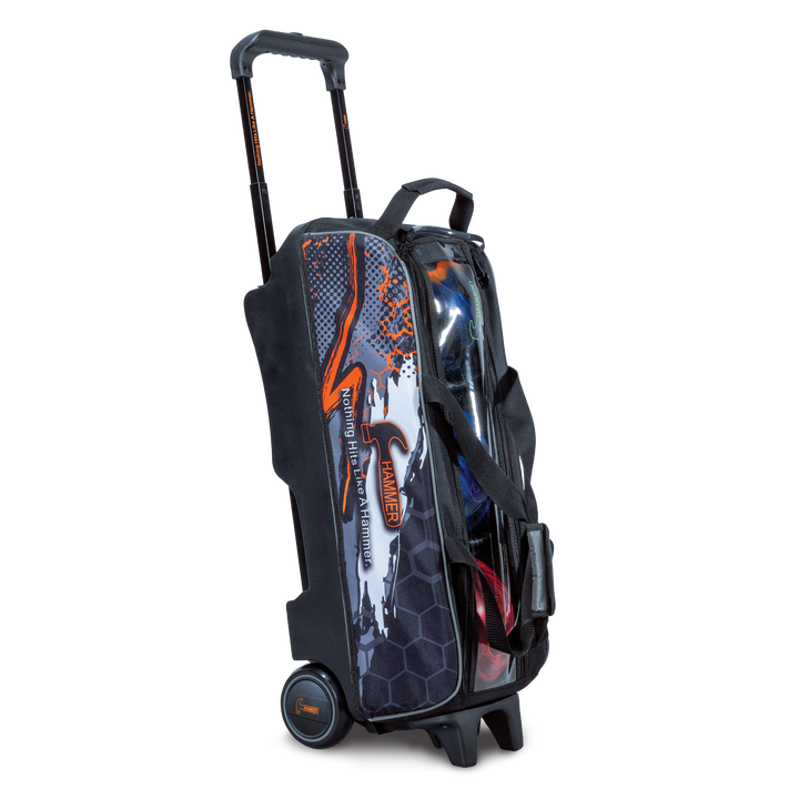 Hybrid Triple Roller three quarter upright view facing right with handle extended.