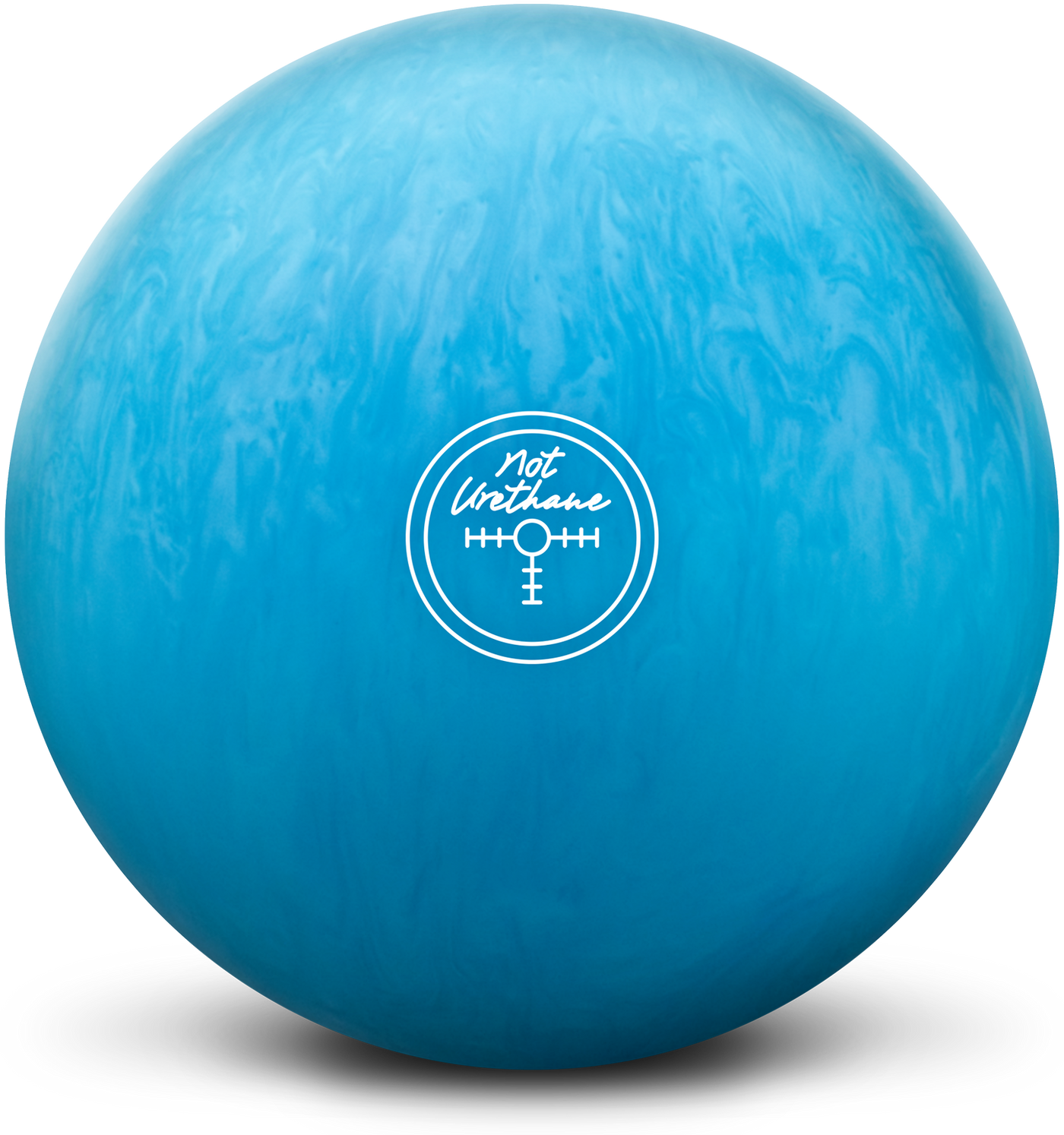 NU Blue Hammer bowling ball Center of Gravity logo side