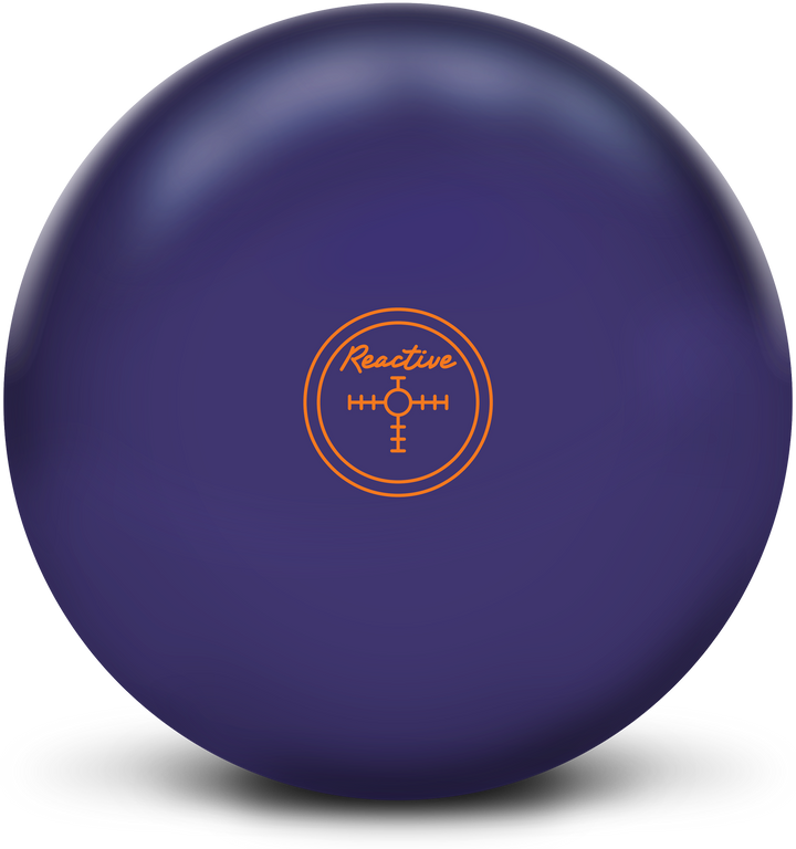 Purple Solid Reactive bowling ball with Center of Gravity Marker