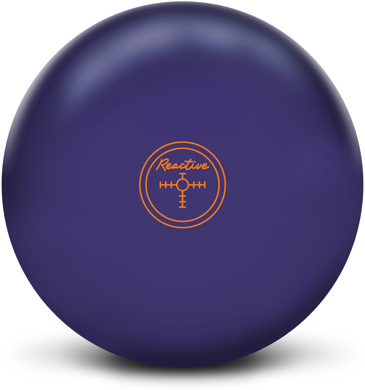 Purple Solid Reactive bowling ball with Center of Gravity Marker